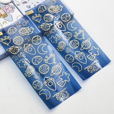 China Korean Kiss Cut Sticker Sheet Waterproof Custom Printing Clear Square Shape Gold Foil Planer Sticker Sheets for sale