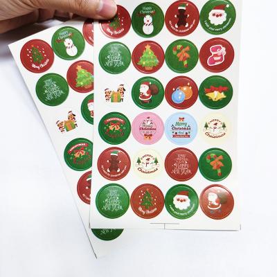 China Custom New Fashion Vinyl Printing Cartoon Christmas Gift Wrapping Washi Stickers A4 Paper Sheet for sale