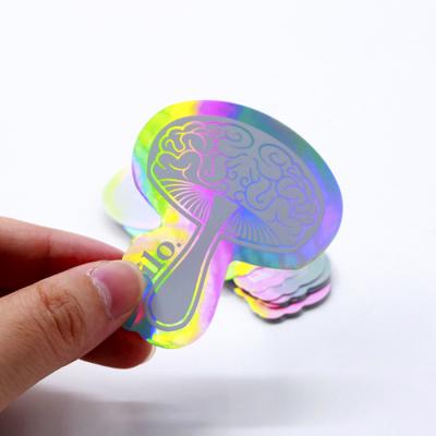 China Logo Rainbow Effect Hologram Cartoon Waterproof Customized Decoration Die Cut Sticker Made Label Holographic Sticker for sale