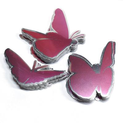 China Custom Wholesale Waterproof Foil Sticker Animal Butterfly Silver Printing Mirror Die Cut Vinyl Stickers for sale