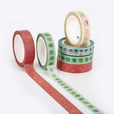 China Waterproof OEM Printing Matt Masking Paper Washi Tape Premium Customized Decorative Printed Bullet Journal Washi Tape For Scrapbooking for sale