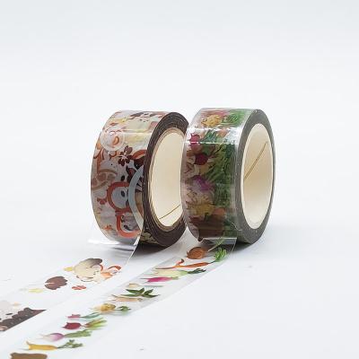 China Wholesale Custom Print Diary Scrapbooking Japanese Masking Stickers Waterproof Clear Washi Tape Set for sale