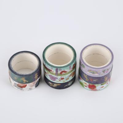 China Bookseller 5 Pcs Waterproof Custom Japanese Plan Paper Tape Album Decorative Popularity Color Washi for sale