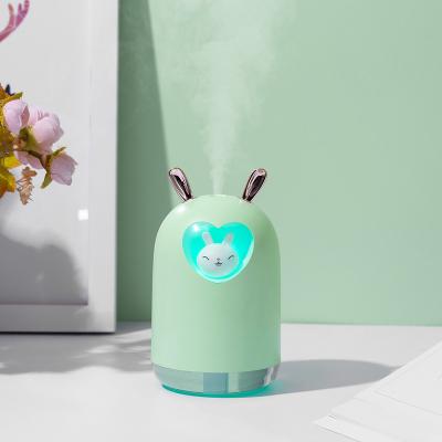 China FUNN253 Car Moisturizer 300ml Mini Rabbit Air Humidifier With Ultrasonic Colorful Night Light For Home for sale