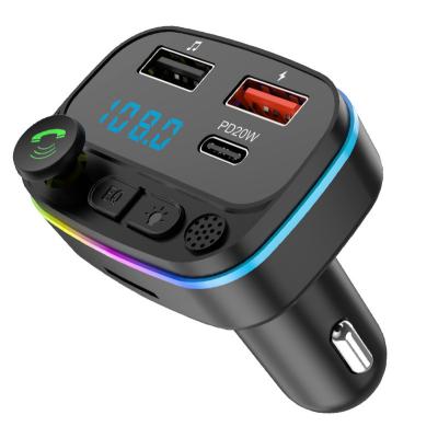 China FUNN140 TF Card Support Car Kit 3.0 USB C Fast Charger Bluetooth Car Fast Charging 3.0 Car Kit Light EQ QC3.0 Colorful Type Handsfree MP3 Player for sale