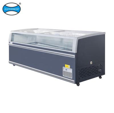 China Commercial frozen food display island chest freezers for sale for sale