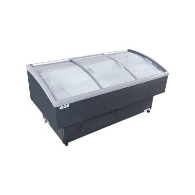 China Supermarket Island Chest Deep Glass Freezer Commercial for Sale for sale