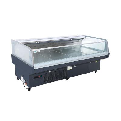 China Plug in type top open meat serving counter refrigerator display for sale