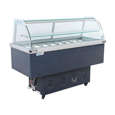 China Salad counter stainless steel refrigerator mini display freezer for sale