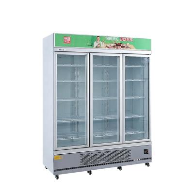 China Supermarket upright transparent glass door showcase refrigerator for milk for sale