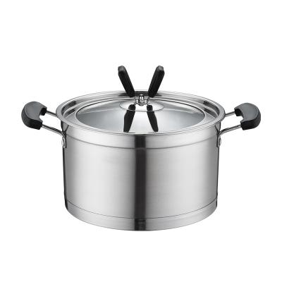 China Simple and elegant 430 stainless steel durable universal binaural duck soup pot for sale