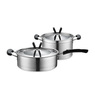 China Handle Design Duke 430 Stainless Steel Humanized German Set Soup Pot 20CM 20CM 24CM Stainless Steel for sale