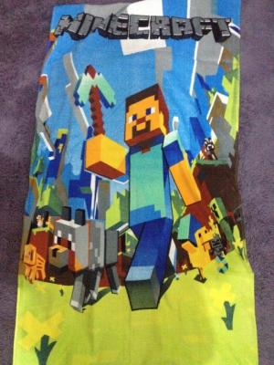 China Children Cartoon Minecraft Creeper Bath Towel Beach Towel Swimming Towel for sale