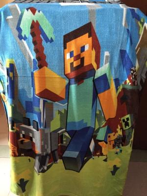 China 100% Cotton 70*140cm Minecraft Crepper JJ Bath Towel Beach Towel for sale