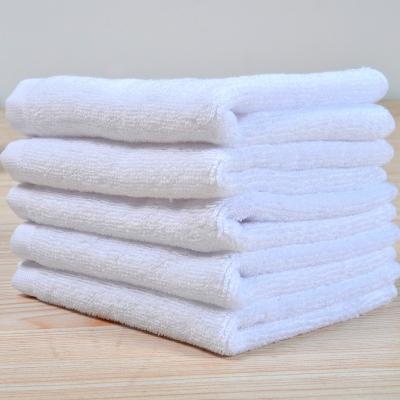 China Hotel Plain Solid White Cotton Square 30*30cm Hand Towel Washing Cloth Face Towel for sale