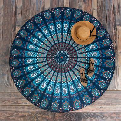 China Round Beach Throw Tapestry Hippy Boho Gypsy Cotton Tablecloth Beach Towel for sale