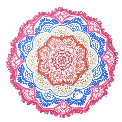 China Indian Mandala Beach Towel Large Lotus Printing Towel Beach Round Pool Home Shower Towel Blanket 150Cm for sale