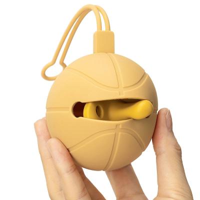 China BPA Free Custom Cute Basketball Nipple Cover Box Silicone Soother Clip Holder Dummy Case Baby Pacifier Case for sale