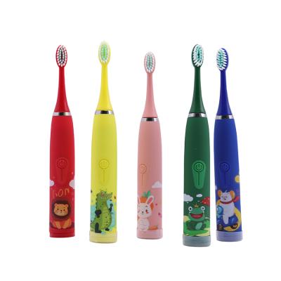 China Best Battery Operated Oral Teeth Cleaning Fine Kids Sonic Slim Electric Toothbrush Smart Handle Bristle Brush for sale