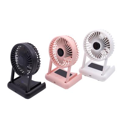 China Rechargeable Battery LED Night Light Built-in Lazy Low Noise Portable Small Battery Promo Rechargeable Fan for Men Mini White Fans for sale