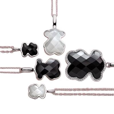 China 2021Gummy Bear Jewelry Set Wholesale Classic TRENDY Fashion Teddy Bear Agate Charms Enamel Necklace 925 Sterling Silver Lovely for sale