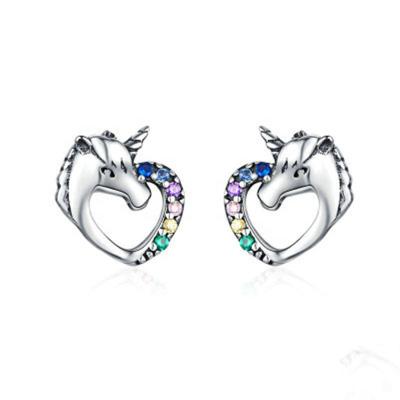 China cute cute atacado unicorn stud 925 sterling silver for women statement jewelry designer fashion earrings unique joyero 2020 beautiful for sale