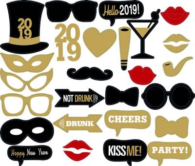 China Decorations Happy New Year Photo Booth Props Cool Glasses Mask Eve Party Decorations Christmas Party Decorations Supplies for sale