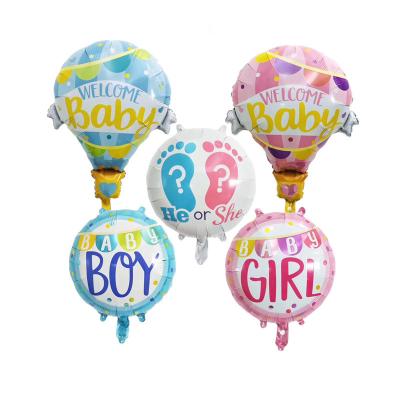 China Baby Boy Sky Blue Foil Balloons Baby Shower Decorations It's a Girl Boy Baby Hello Big One Number Helium 1st Kids Arch Balloon Party for sale