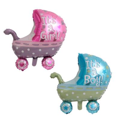 China New Decorations Baby Carriage Pram Stroller Shaped Balloons Boy and Girl Toys Baby Shower Birthday Party Decor Inflatable Globos for sale