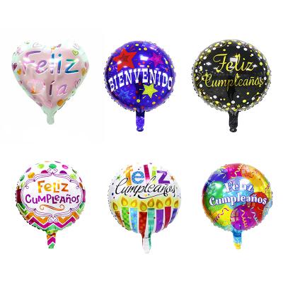 China Feliz Cumpleanos Te Quiero Air Baloes Event Party Decorations Spanish Air Baloes Happy Birthday Love Foil Balloons Decorations 18inch for sale