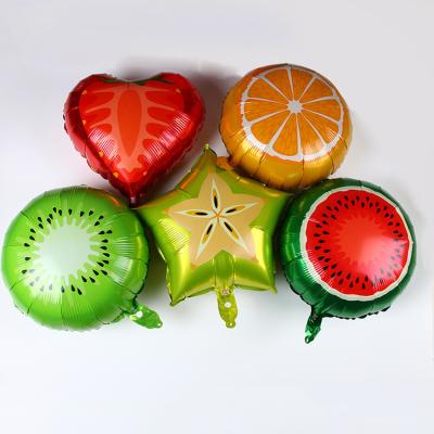 China Hawaii Party Decor Tropical Fruit Strawberry Pineapple Watermelon Ball Helium Summer Party Decor Vegetable Balloons Fruit Decorations for sale