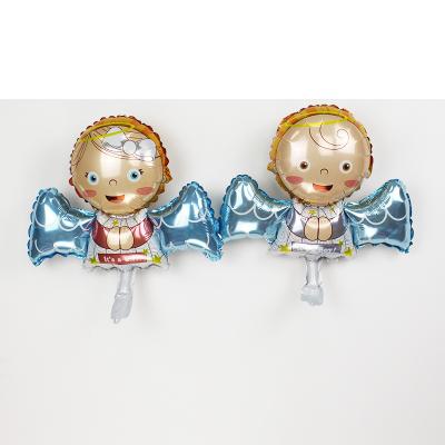 China Girl Mini Inflator Aluminum Balloons Angel Boy Baby Shower Foil Balloon Decorations Yiwu Design New Globos For Birthday Party Decoration for sale