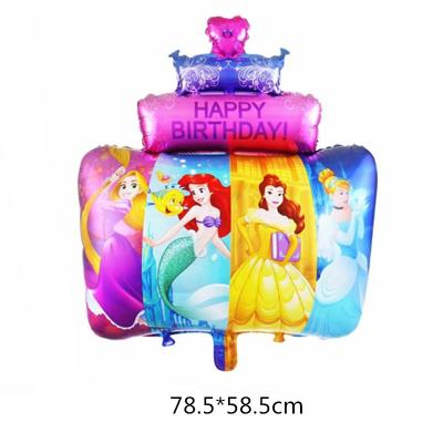 China Wonderful Princess Balloon New Four Princess Three Layer Cake Decorations Foil Shape Balloon Wedding Party Birthday Wedding Decoration for sale