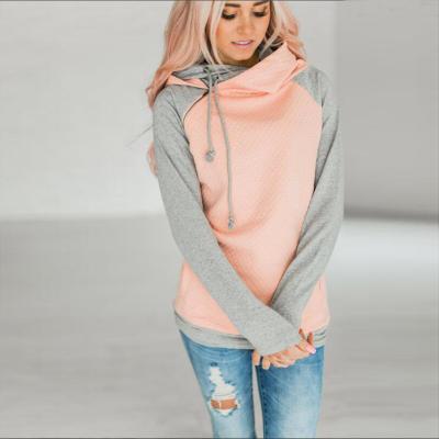 China New Design Fashion Breathable Half Zipper Hoodie Women 2 Color Contrast Combination Women Zipper Fleece Oversized Hoodies for sale