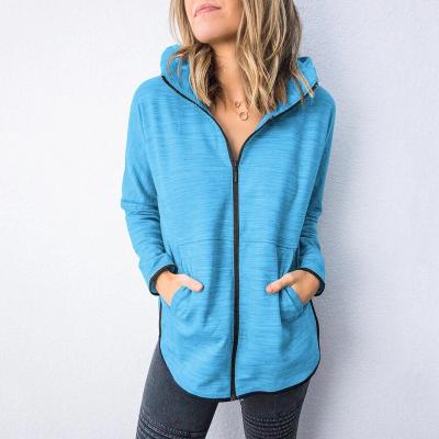 China Breathable Full Zip Up Hoodie Women Mix Color Women Zipper Fleece Oversized Pull Over Hoodies for sale