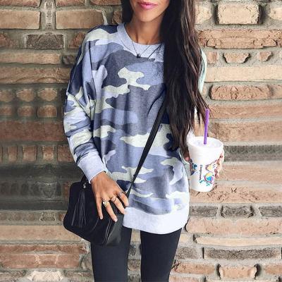 China Custom Made Round Neck Camouflage Printing Oversize Womens Print Breathable Base Crop T-shirt Hoodies for sale