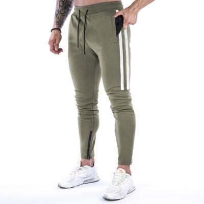 China Breathable Custom Stretched Workout Sweatpants Men Jogger Pants Casual Open Gym Fleece Zipper Skinny Fitness Panties for sale