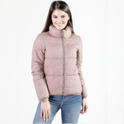 China QUICK DRY Ladies Striper Coat With Fur Hood Women Winter Basic Classic Striper Thick Quilted Jacket for sale