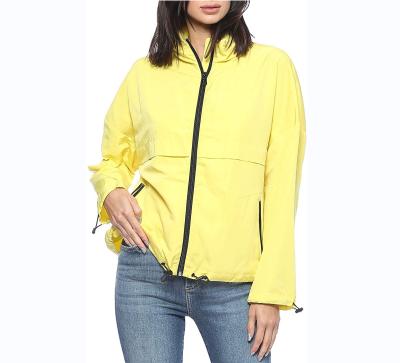 China Anti-wrinkle ladies spring hooded zipper pocket spring windproof anorak single women jacket with hood for sale