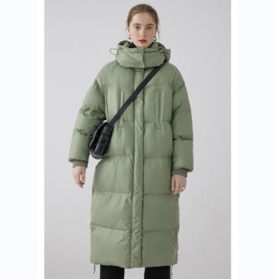 China Anti-wrinkle ladies big hood women's long quilted stripper coat oversized coats extra long jacket extra long thick quilted oversized coats for sale