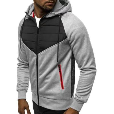 China OEM Breathable Men Quilting Fill Jacket Zipper Up Hoodie Customize Wholesale Winter Warm Thick Fleece Blended Jacket Sweatshirt for sale