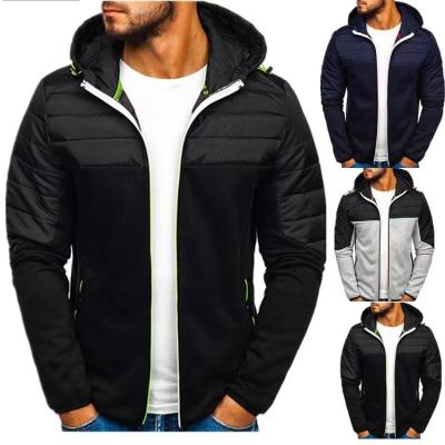 China Breathable Cheap Customized Quilted Zipper Up Hoodie Customize Design Men Sweatshirt Wholesale Warm Thick Fleece Winter New Jacket for sale