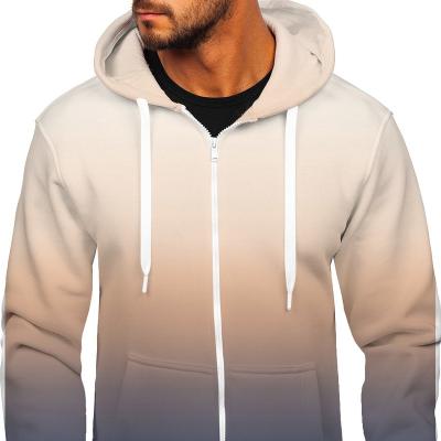 China Breathable men patch dye gradient print colorful sweatshirt wholesale colorful basic fleece hoodies customize hoody for sale