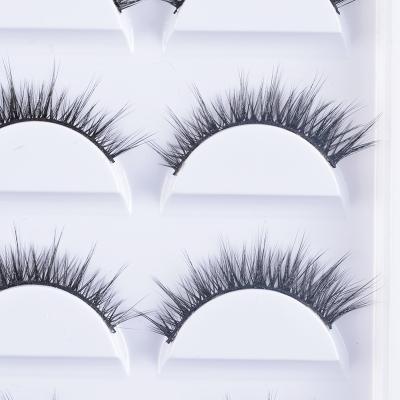 China High Quality Natural Long Black Cotton 5 Pairs 3D Fake Mink Eyelashes Custom Packaging Lashes for sale