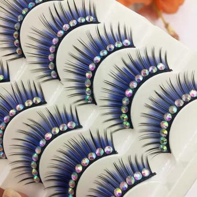 China Bule's Long Natural Bule Eyelash Samples Diamond Silk Lashes Volume False Lash Vendor Custom Eyelash Box of 5 Pairs for sale