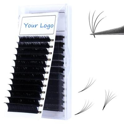 China Wholesale 7D Volume Eyelash Soft Auto Fan Cashmere Induvidiual Easy Eyelash Lashes 0.07 Volume In One Box for sale