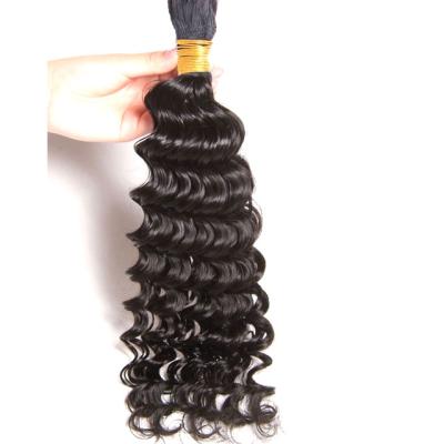 China 100% Curly Remy Human Hair Deep Wave Hair For Braiding Hair Dropshipping Unprocessed Virgin Human Hair Bulk For Braiding for sale