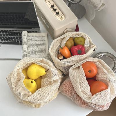 China Cutelife Sustainable Drawstring Cotton Storage Bags Reusable Food Fruit Storage Bags Travel Portable Storage Bag Eco Friendly Organizer for sale