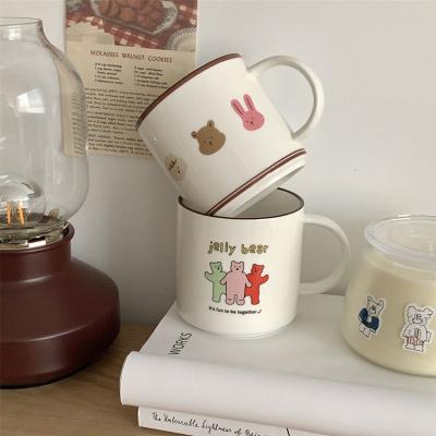 China Viable Cartoon Polar Bear Cutelife Ceramic Coffee Mugs Kitchen Porcelain Tea Water Cups Home Decoraticve Couples Milk Cup for sale