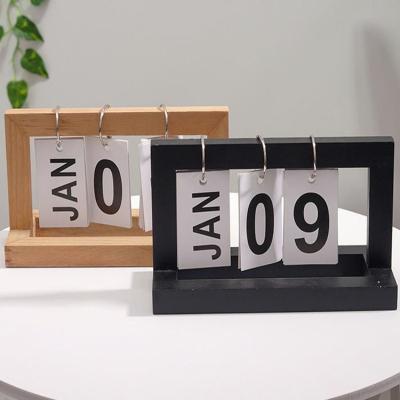 China Cutelife 2022 Pageable Nordic Small Wooden Letters Perpetual Calendar Ornaments Number Home Calendar Table Home Decor Accessories for sale